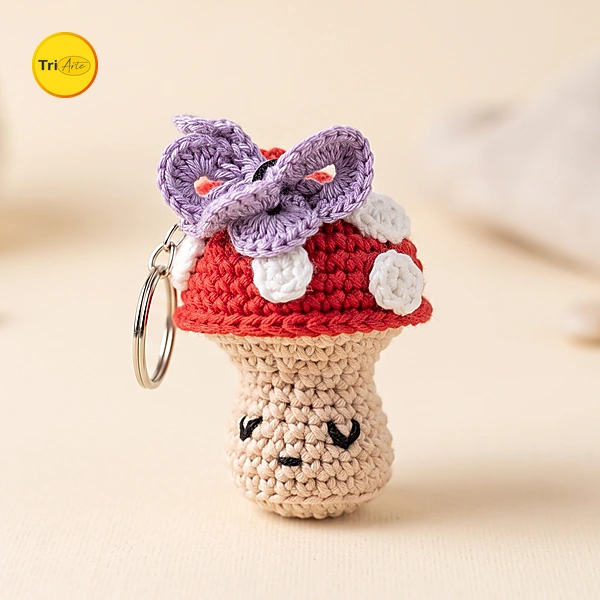 Receita de Amigurumi Chaveiro Cogumelo - PDF Ilustrado