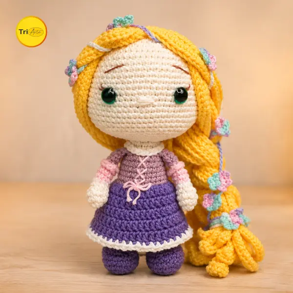 Receita de Amigurumi Rapunzel - PDF Ilustrado