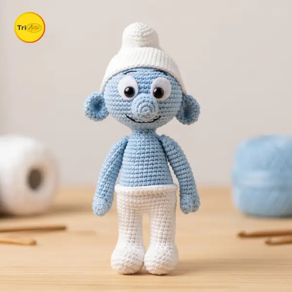 Smurf em Amigurumi Feito à Mão