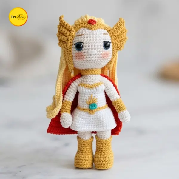 She-Ra em Amigurumi Feito à Mão